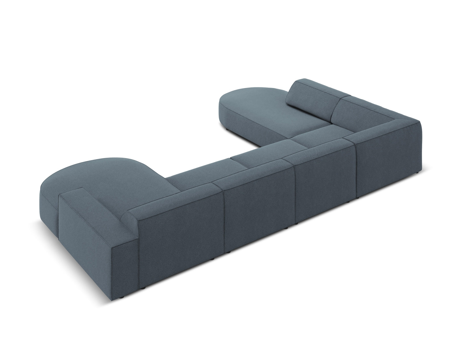 Jodie Modulares Panoramic Ecksofa links 7 Sitzer in Blue präsentiert im Onlineshop von KAQTU Design AG. Ecksofa links ist von Micadoni