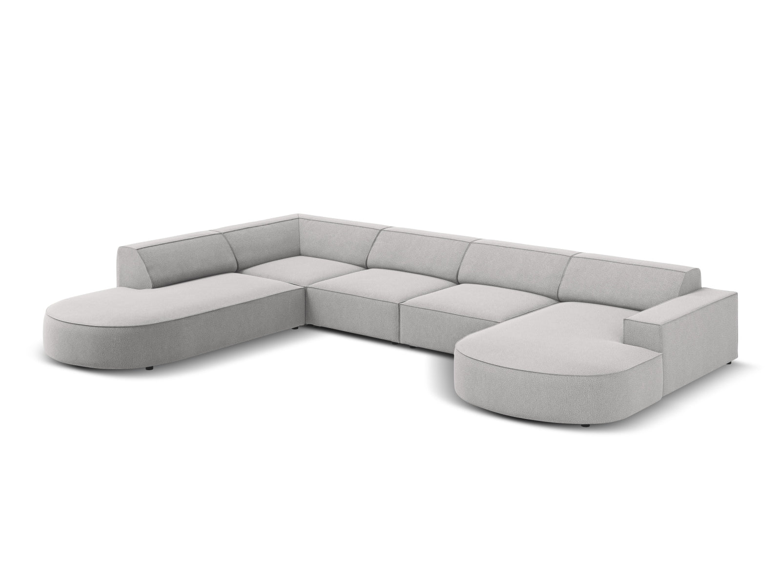 Jodie Modulares Panoramic Ecksofa links 7 Sitzer in Light Grey präsentiert im Onlineshop von KAQTU Design AG. Ecksofa links ist von Micadoni