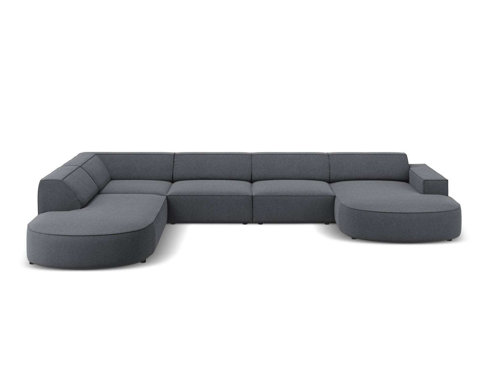 Jodie Modulares Panoramic Ecksofa links 7 Sitzer in Dark Grey präsentiert im Onlineshop von KAQTU Design AG. Ecksofa links ist von Micadoni