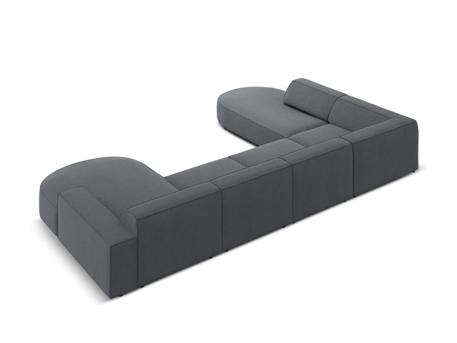 Jodie Modulares Panoramic Ecksofa links 7 Sitzer in Dark Grey präsentiert im Onlineshop von KAQTU Design AG. Ecksofa links ist von Micadoni
