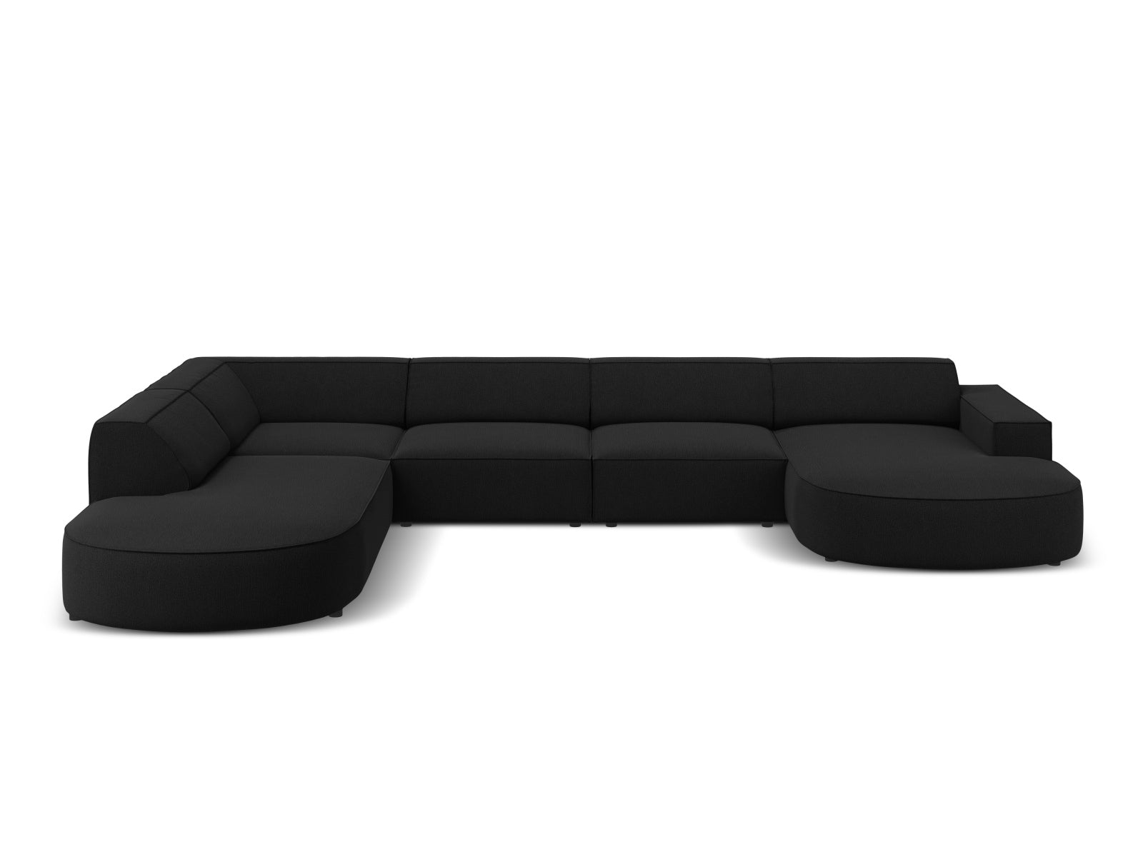 Jodie Modulares Panoramic Ecksofa links 7 Sitzer in Black präsentiert im Onlineshop von KAQTU Design AG. Ecksofa links ist von Micadoni