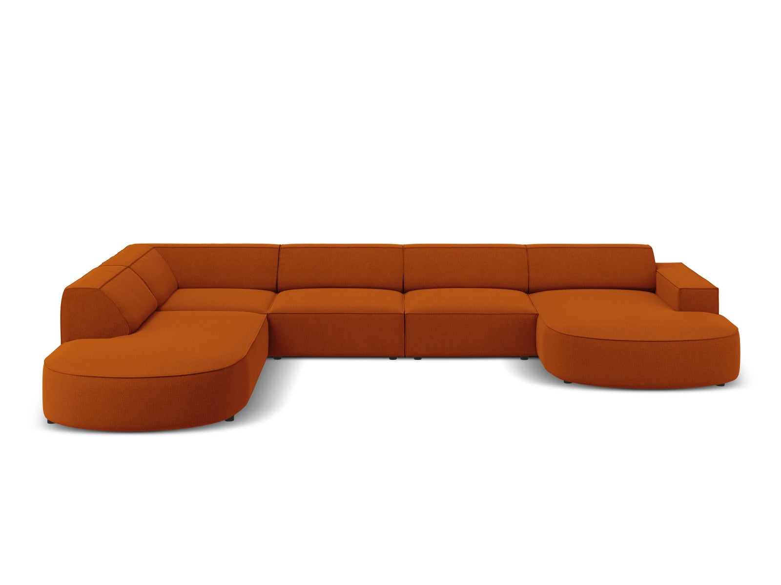 Jodie Modulares Panoramic Ecksofa links 7 Sitzer in Terracotta präsentiert im Onlineshop von KAQTU Design AG. Ecksofa links ist von Micadoni