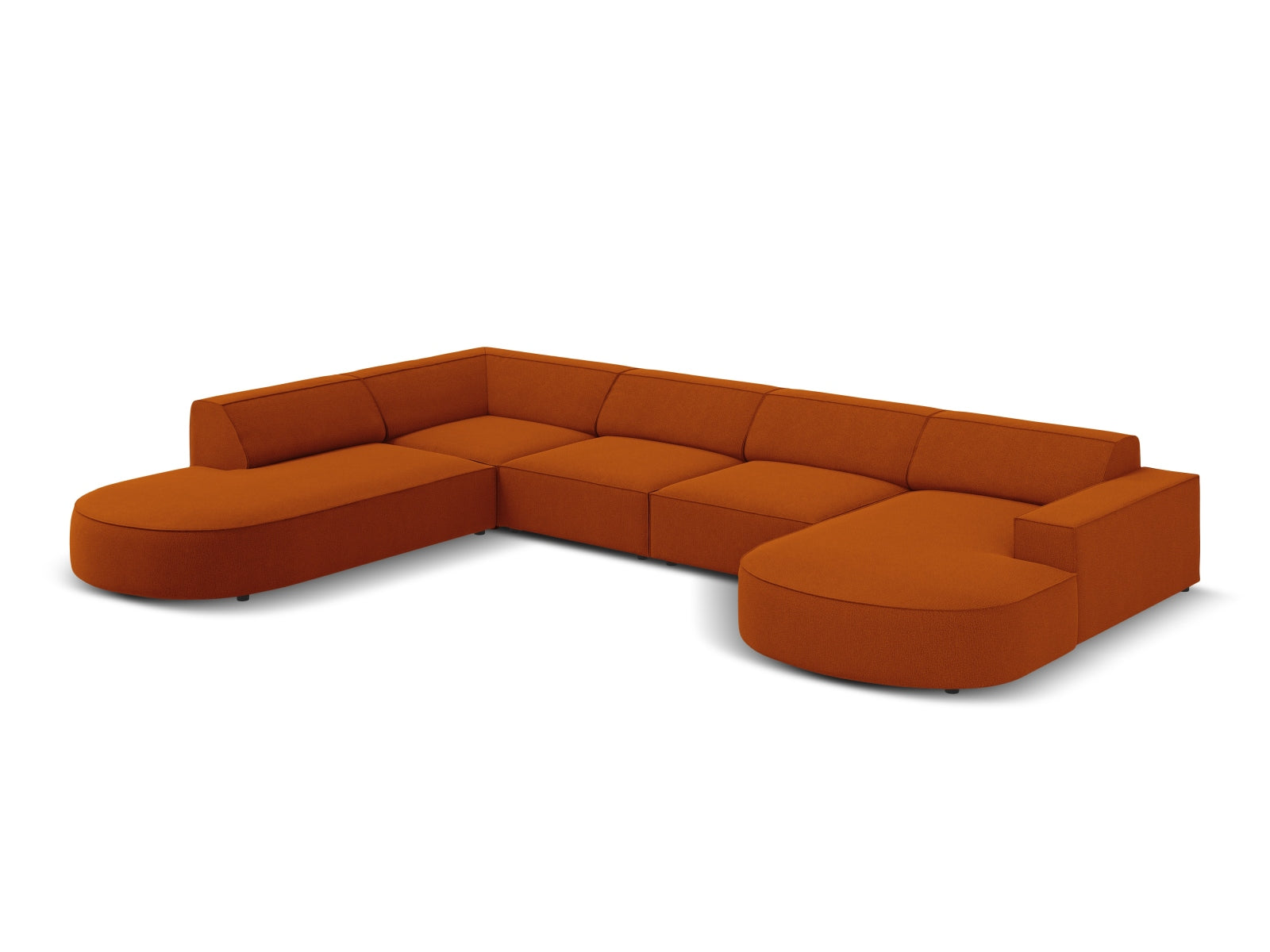 Jodie Modulares Panoramic Ecksofa links 7 Sitzer in Terracotta präsentiert im Onlineshop von KAQTU Design AG. Ecksofa links ist von Micadoni