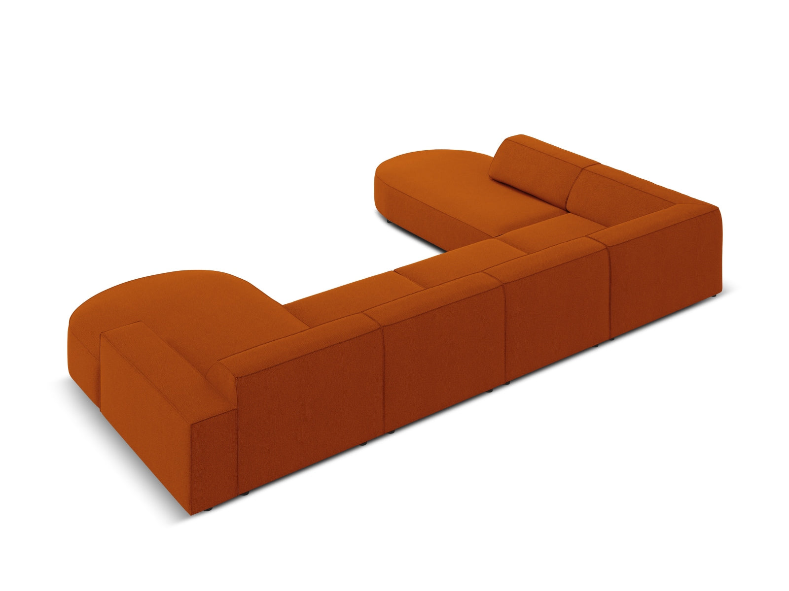 Jodie Modulares Panoramic Ecksofa links 7 Sitzer in Terracotta präsentiert im Onlineshop von KAQTU Design AG. Ecksofa links ist von Micadoni
