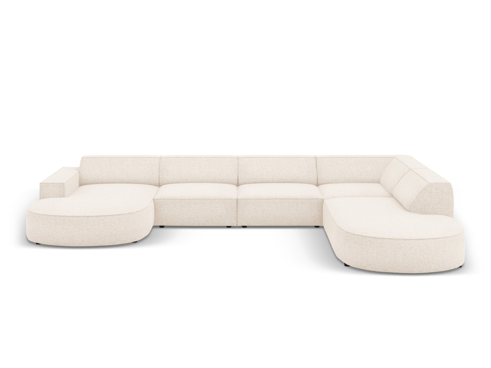 Jodie Modulares Panoramic Ecksofa rechts 7 Sitzer in Light Beige präsentiert im Onlineshop von KAQTU Design AG. Ecksofa rechts ist von Micadoni