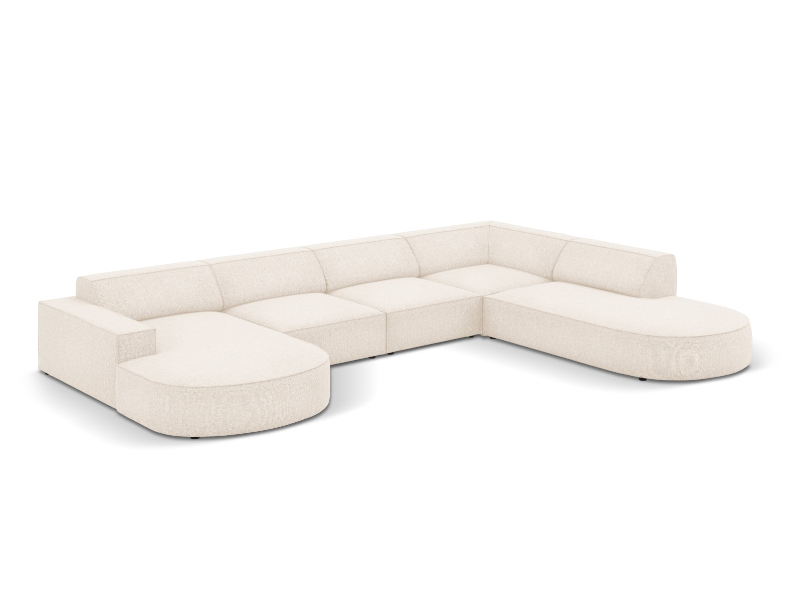 Jodie Modulares Panoramic Ecksofa rechts 7 Sitzer in Light Beige präsentiert im Onlineshop von KAQTU Design AG. Ecksofa rechts ist von Micadoni