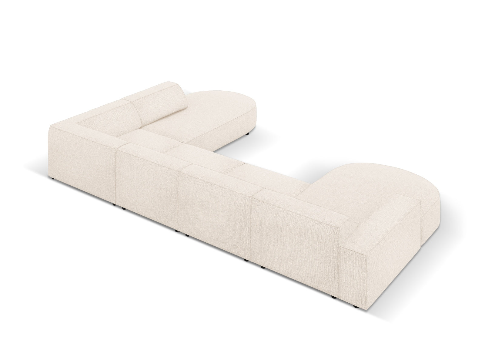 Jodie Modulares Panoramic Ecksofa rechts 7 Sitzer in Light Beige präsentiert im Onlineshop von KAQTU Design AG. Ecksofa rechts ist von Micadoni