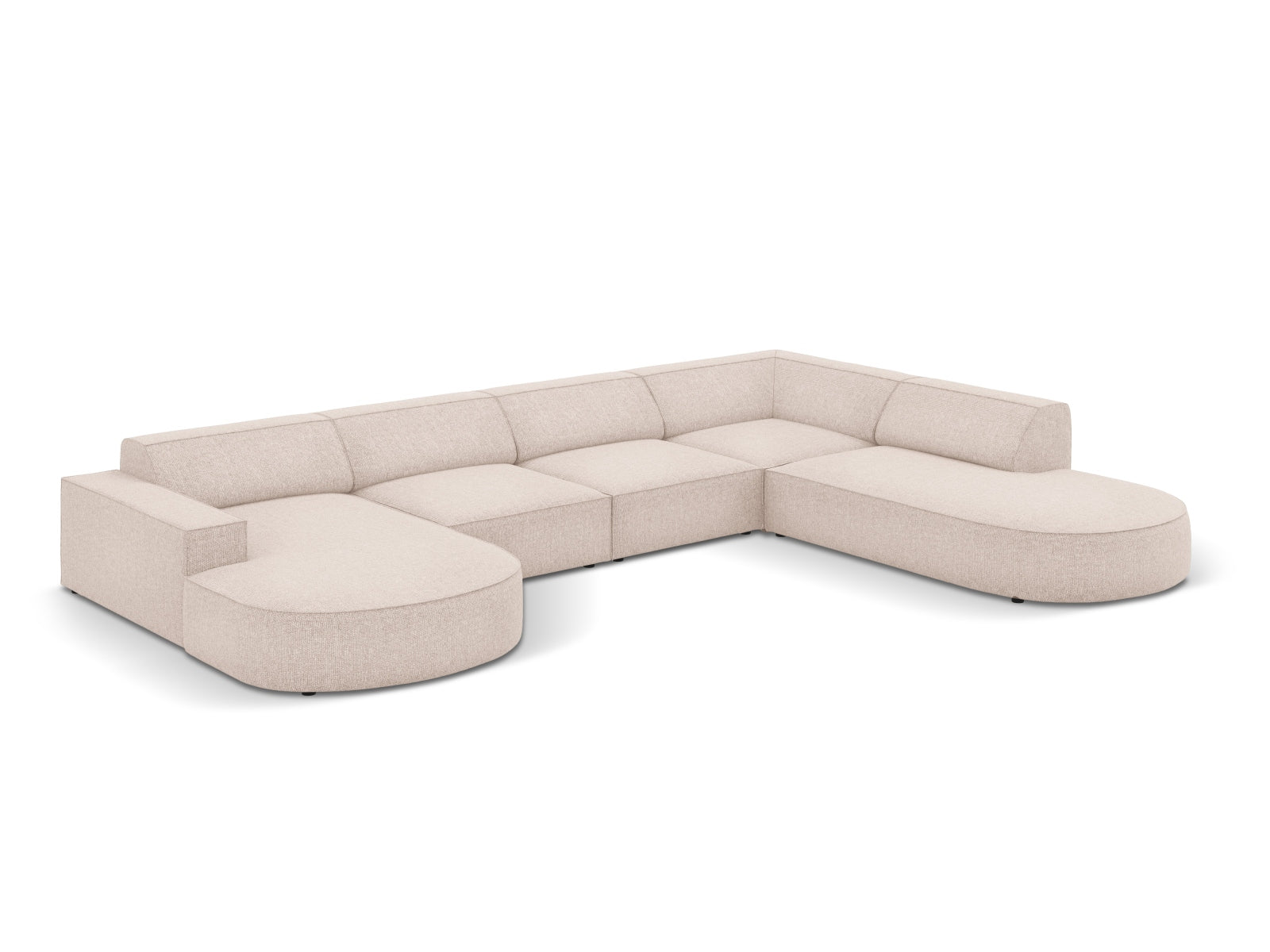Jodie Modulares Panoramic Ecksofa rechts 7 Sitzer in Beige präsentiert im Onlineshop von KAQTU Design AG. Ecksofa rechts ist von Micadoni