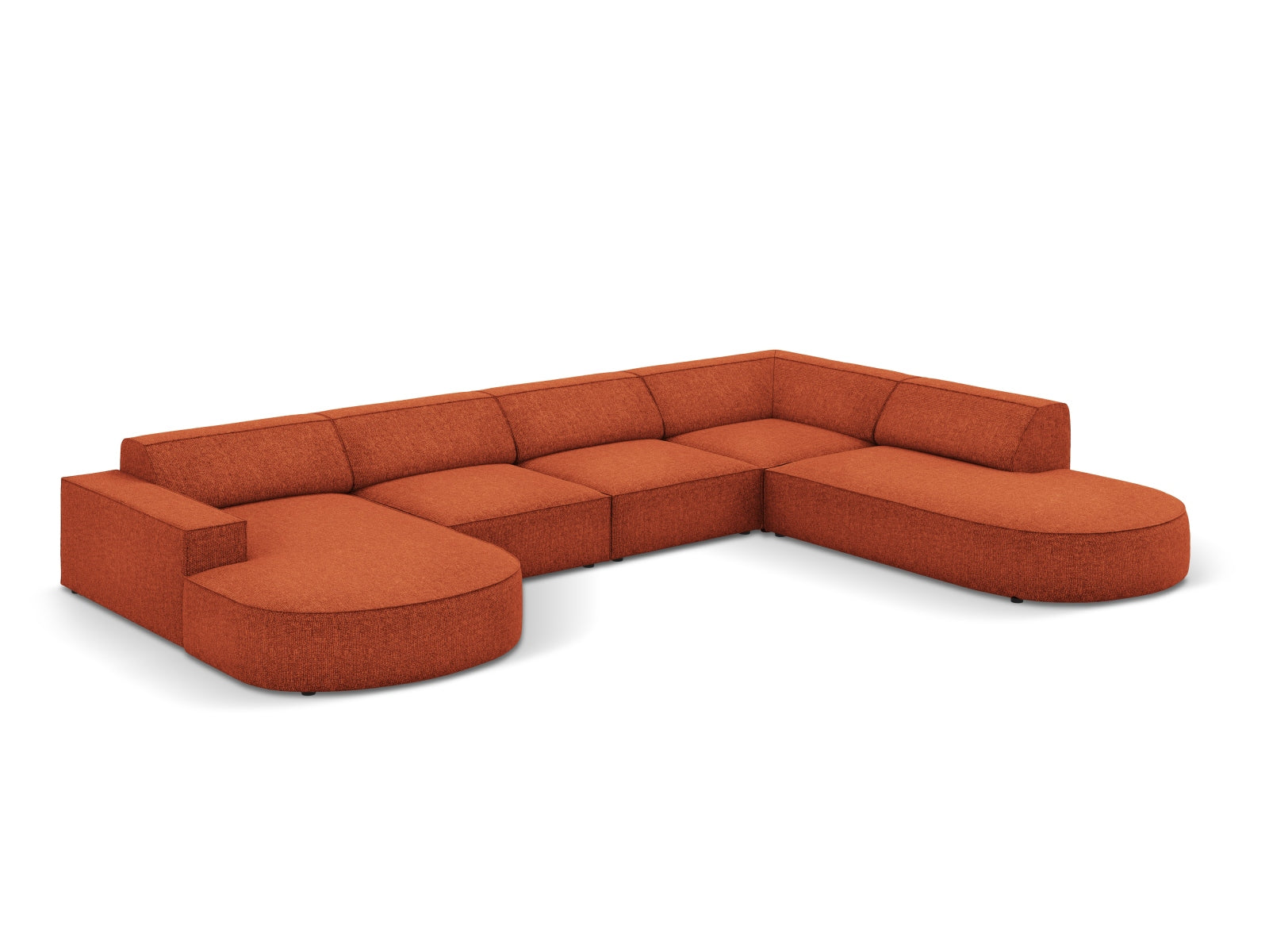 Jodie Modulares Panoramic Ecksofa rechts 7 Sitzer in Terracotta präsentiert im Onlineshop von KAQTU Design AG. Ecksofa rechts ist von Micadoni