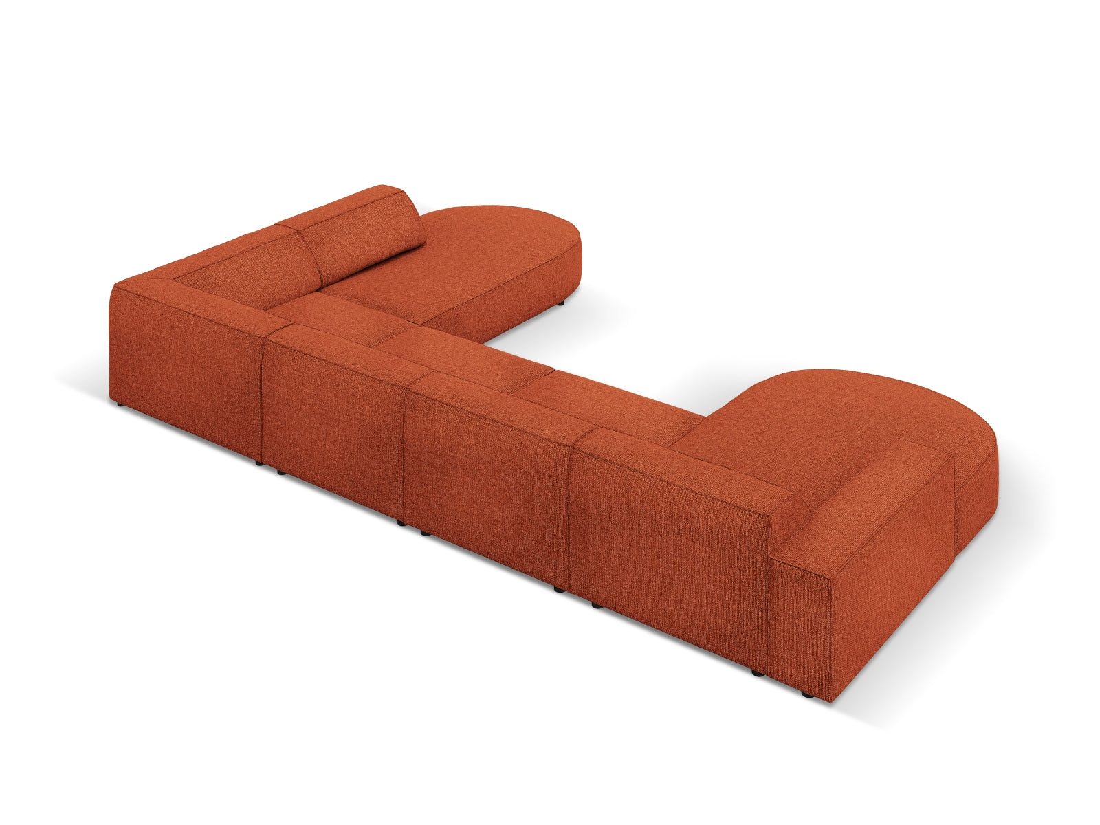 Jodie Modulares Panoramic Ecksofa rechts 7 Sitzer in Terracotta präsentiert im Onlineshop von KAQTU Design AG. Ecksofa rechts ist von Micadoni