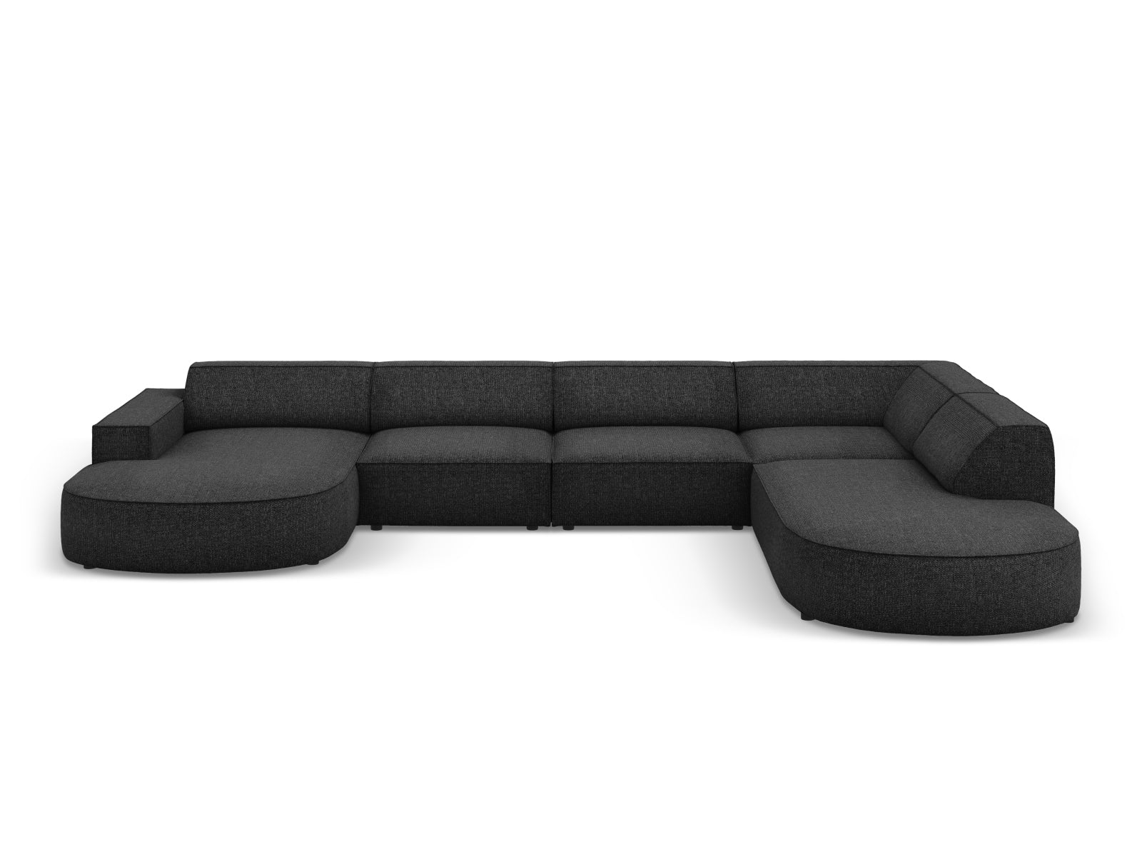 Jodie Modulares Panoramic Ecksofa rechts 7 Sitzer in Black präsentiert im Onlineshop von KAQTU Design AG. Ecksofa rechts ist von Micadoni