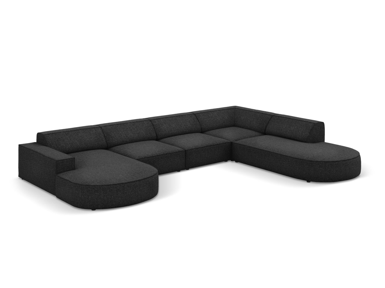 Jodie Modulares Panoramic Ecksofa rechts 7 Sitzer in Black präsentiert im Onlineshop von KAQTU Design AG. Ecksofa rechts ist von Micadoni