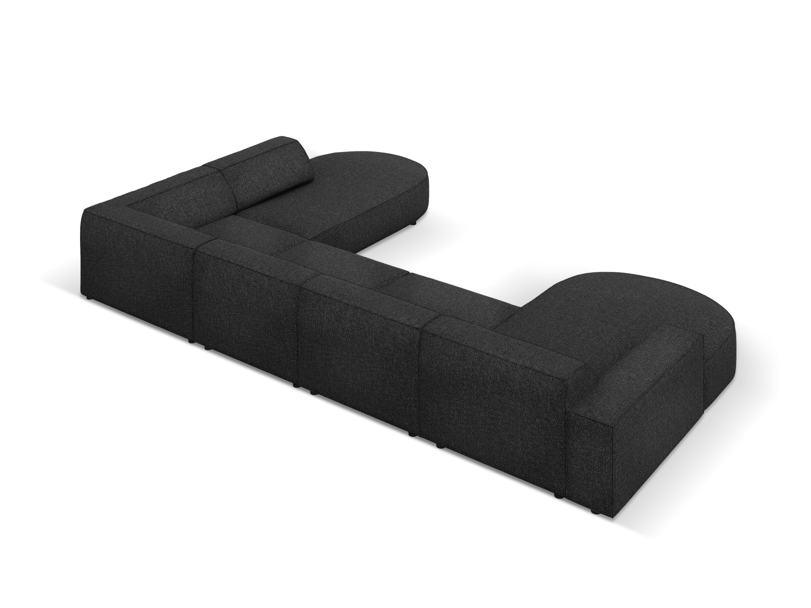 Jodie Modulares Panoramic Ecksofa rechts 7 Sitzer in Black präsentiert im Onlineshop von KAQTU Design AG. Ecksofa rechts ist von Micadoni