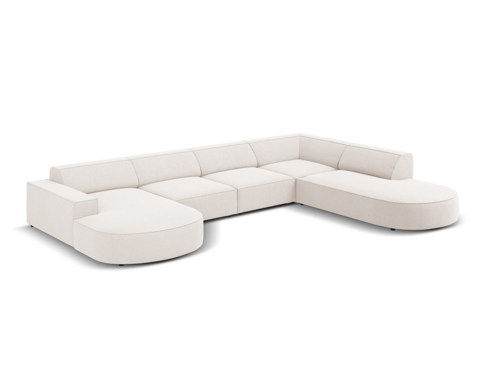 Jodie Modulares Panoramic Ecksofa rechts 7 Sitzer in Light Beige präsentiert im Onlineshop von KAQTU Design AG. Ecksofa rechts ist von Micadoni