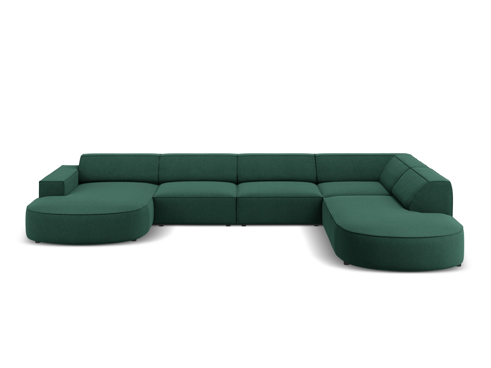 Jodie Modulares Panoramic Ecksofa rechts 7 Sitzer in Green präsentiert im Onlineshop von KAQTU Design AG. Ecksofa rechts ist von Micadoni