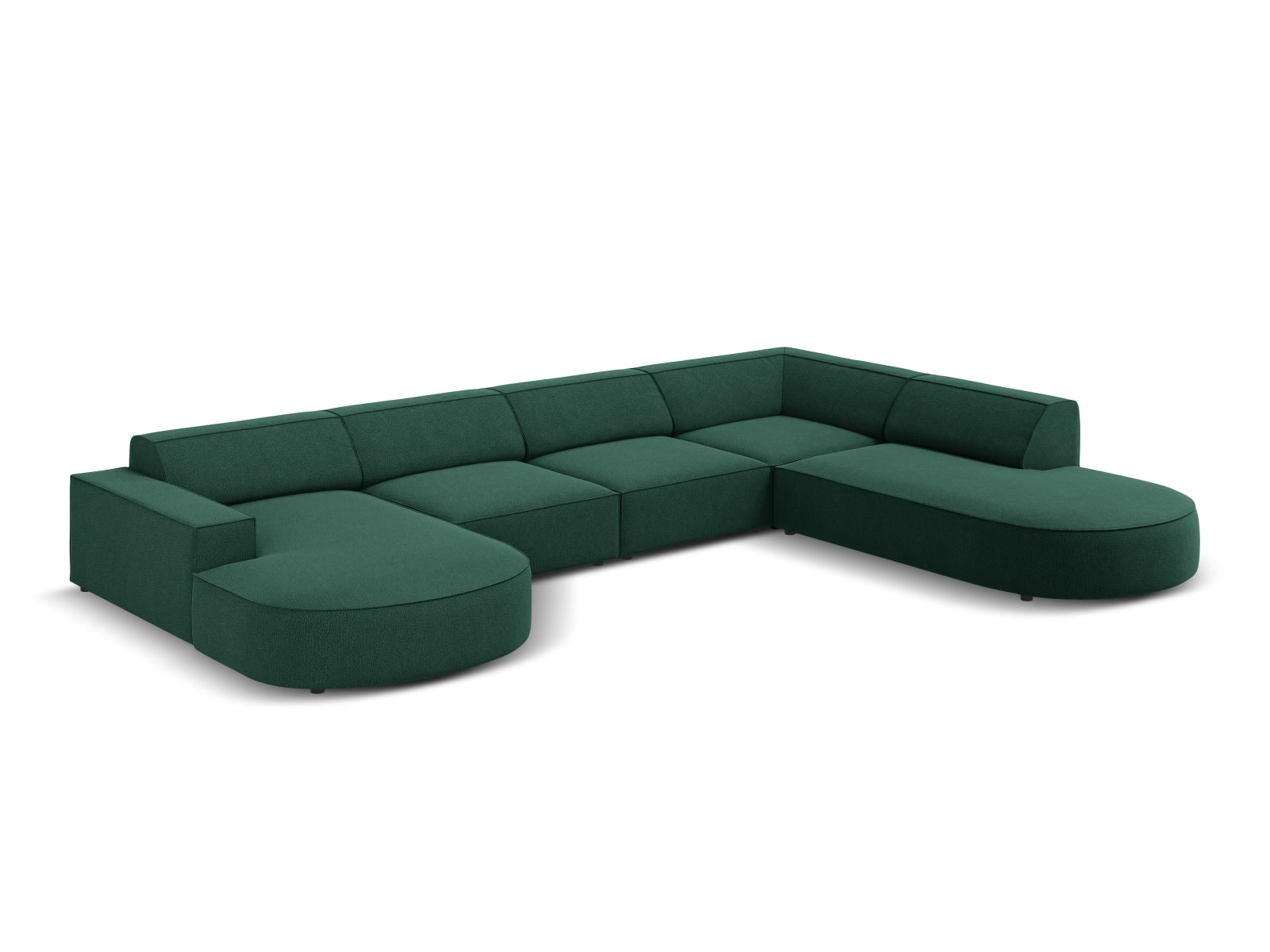 Jodie Modulares Panoramic Ecksofa rechts 7 Sitzer in Green präsentiert im Onlineshop von KAQTU Design AG. Ecksofa rechts ist von Micadoni