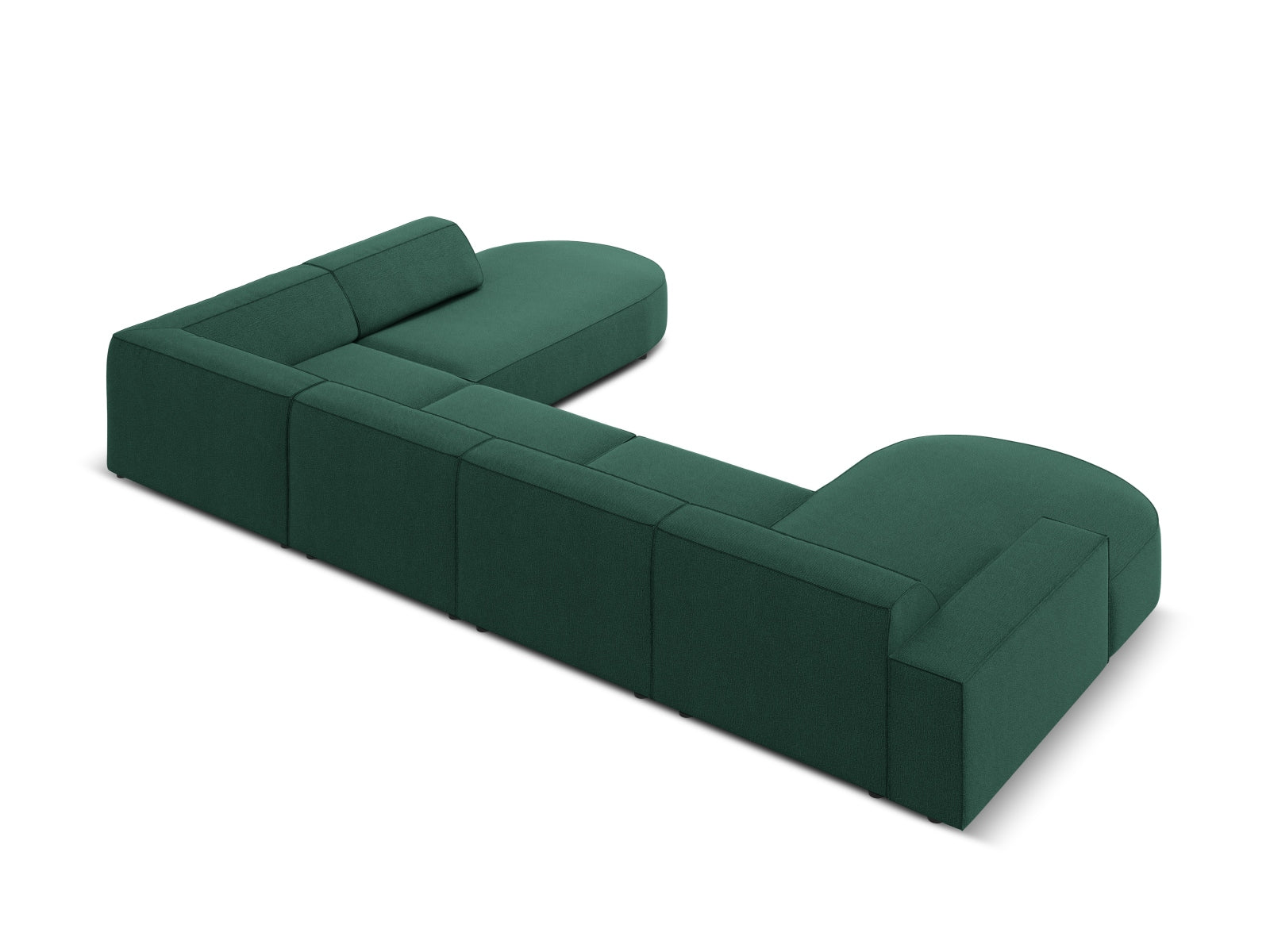 Jodie Modulares Panoramic Ecksofa rechts 7 Sitzer in Green präsentiert im Onlineshop von KAQTU Design AG. Ecksofa rechts ist von Micadoni