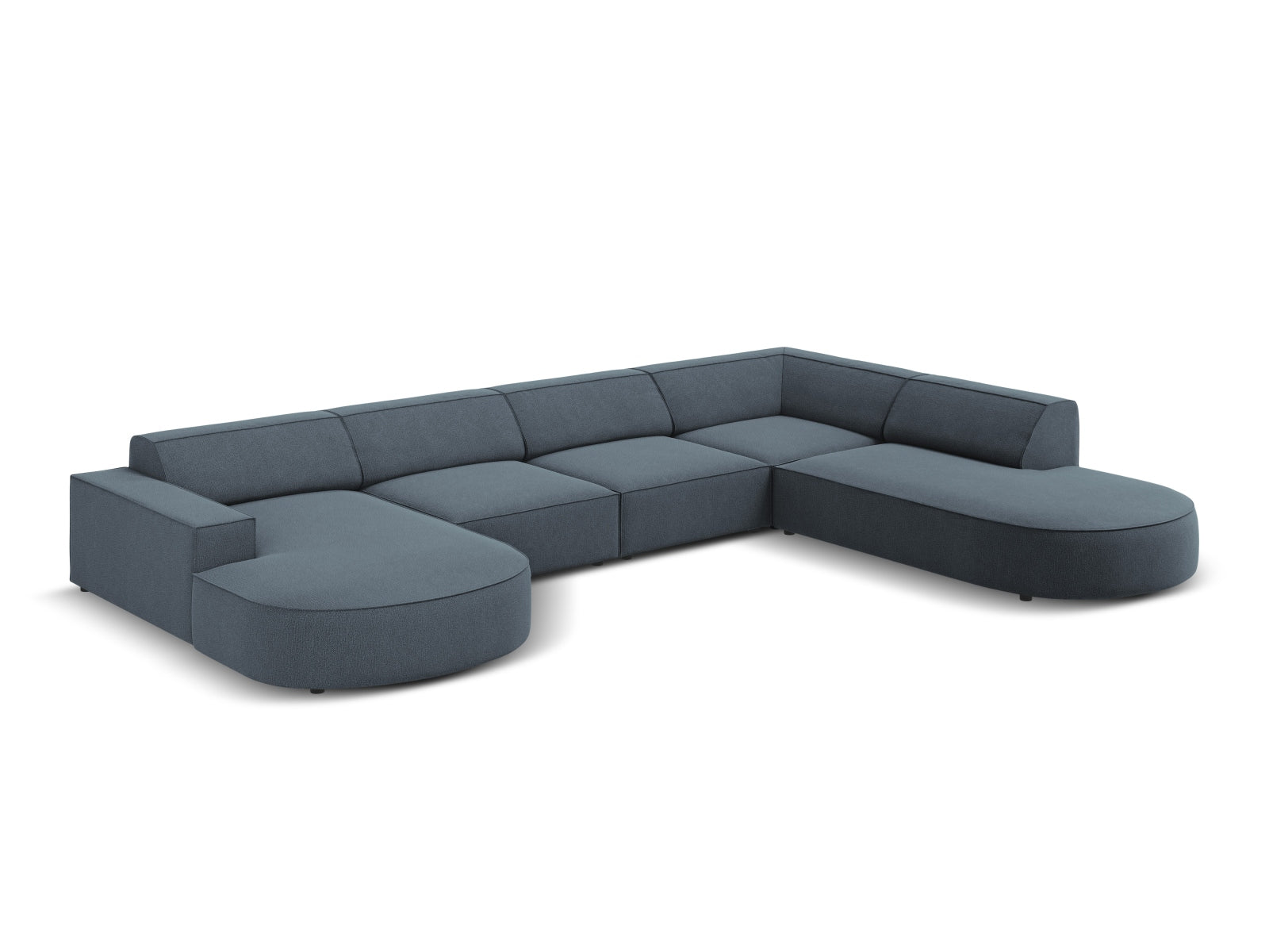 Jodie Modulares Panoramic Ecksofa rechts 7 Sitzer in Blue präsentiert im Onlineshop von KAQTU Design AG. Ecksofa rechts ist von Micadoni