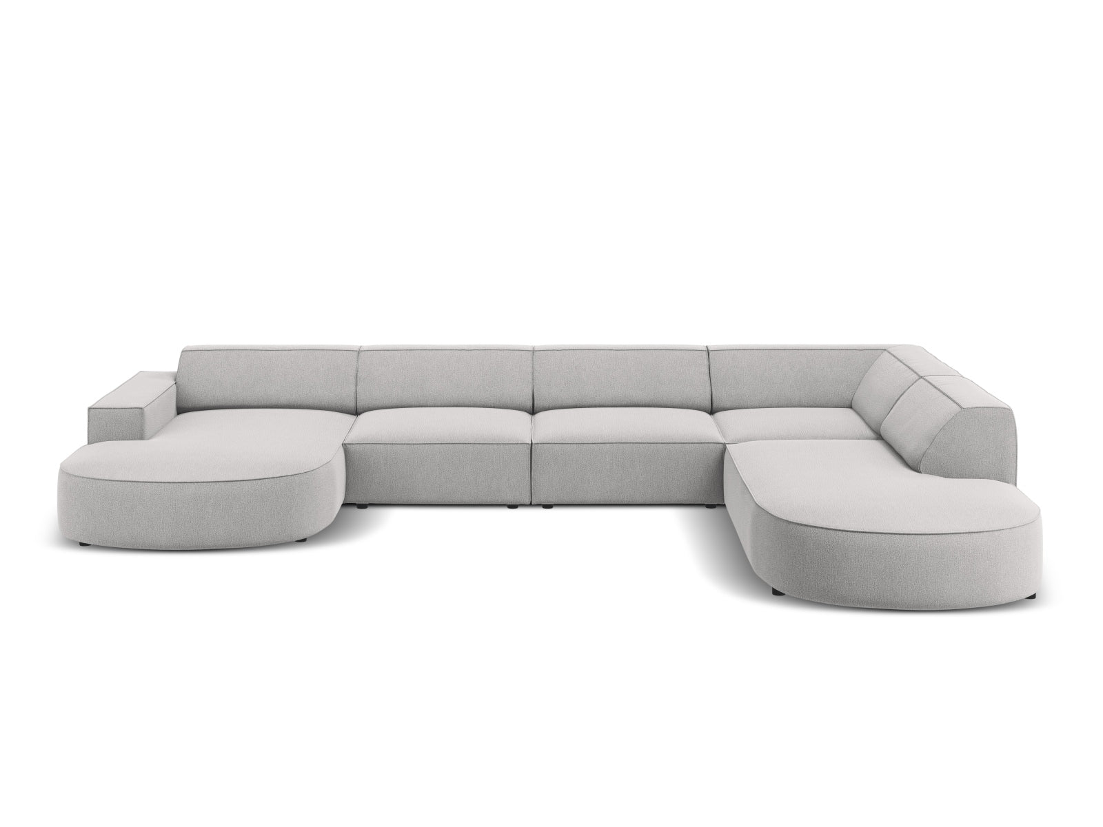 Jodie Modulares Panoramic Ecksofa rechts 7 Sitzer in Light Grey präsentiert im Onlineshop von KAQTU Design AG. Ecksofa rechts ist von Micadoni