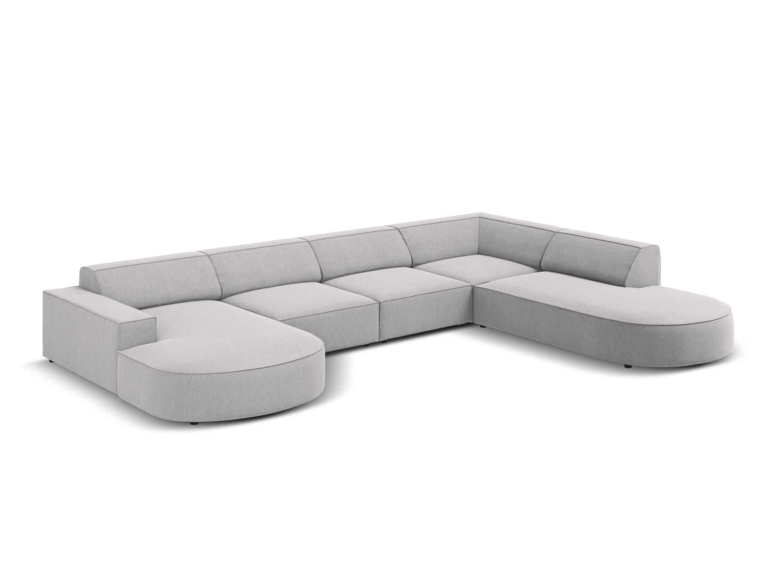 Jodie Modulares Panoramic Ecksofa rechts 7 Sitzer in Light Grey präsentiert im Onlineshop von KAQTU Design AG. Ecksofa rechts ist von Micadoni