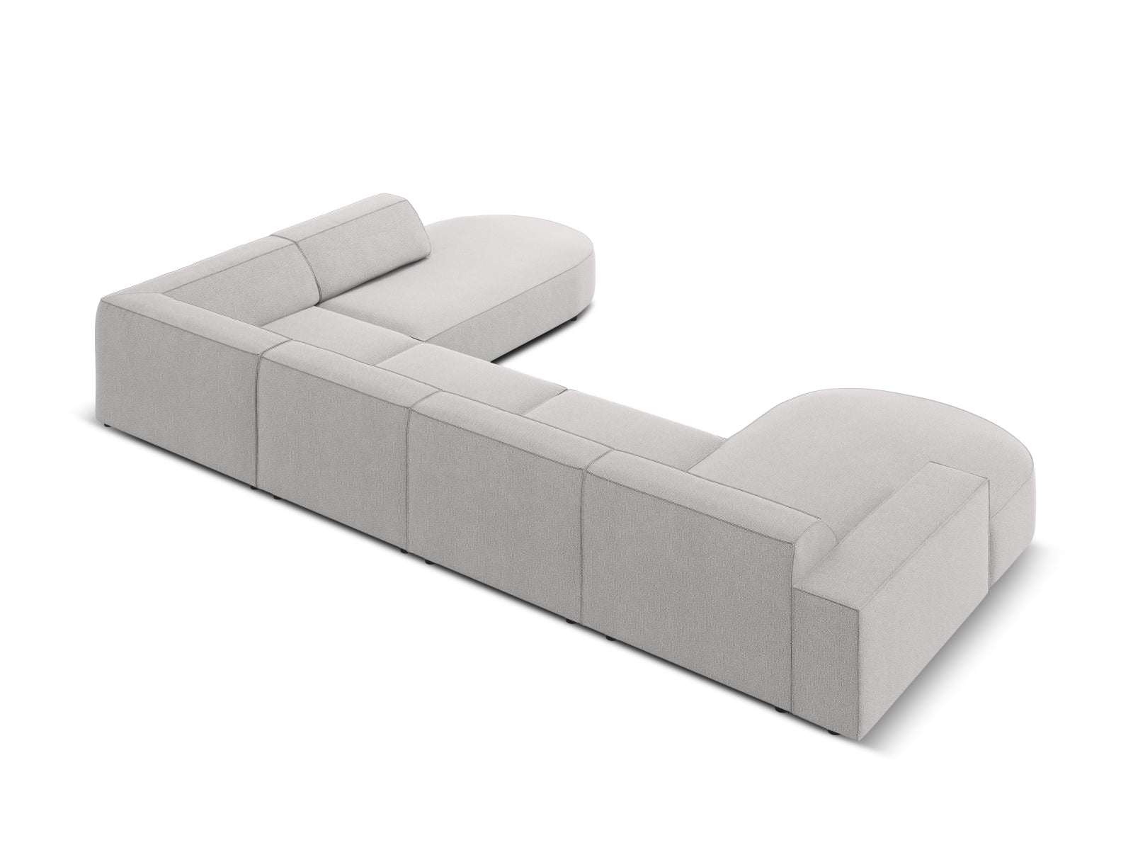 Jodie Modulares Panoramic Ecksofa rechts 7 Sitzer in Light Grey präsentiert im Onlineshop von KAQTU Design AG. Ecksofa rechts ist von Micadoni
