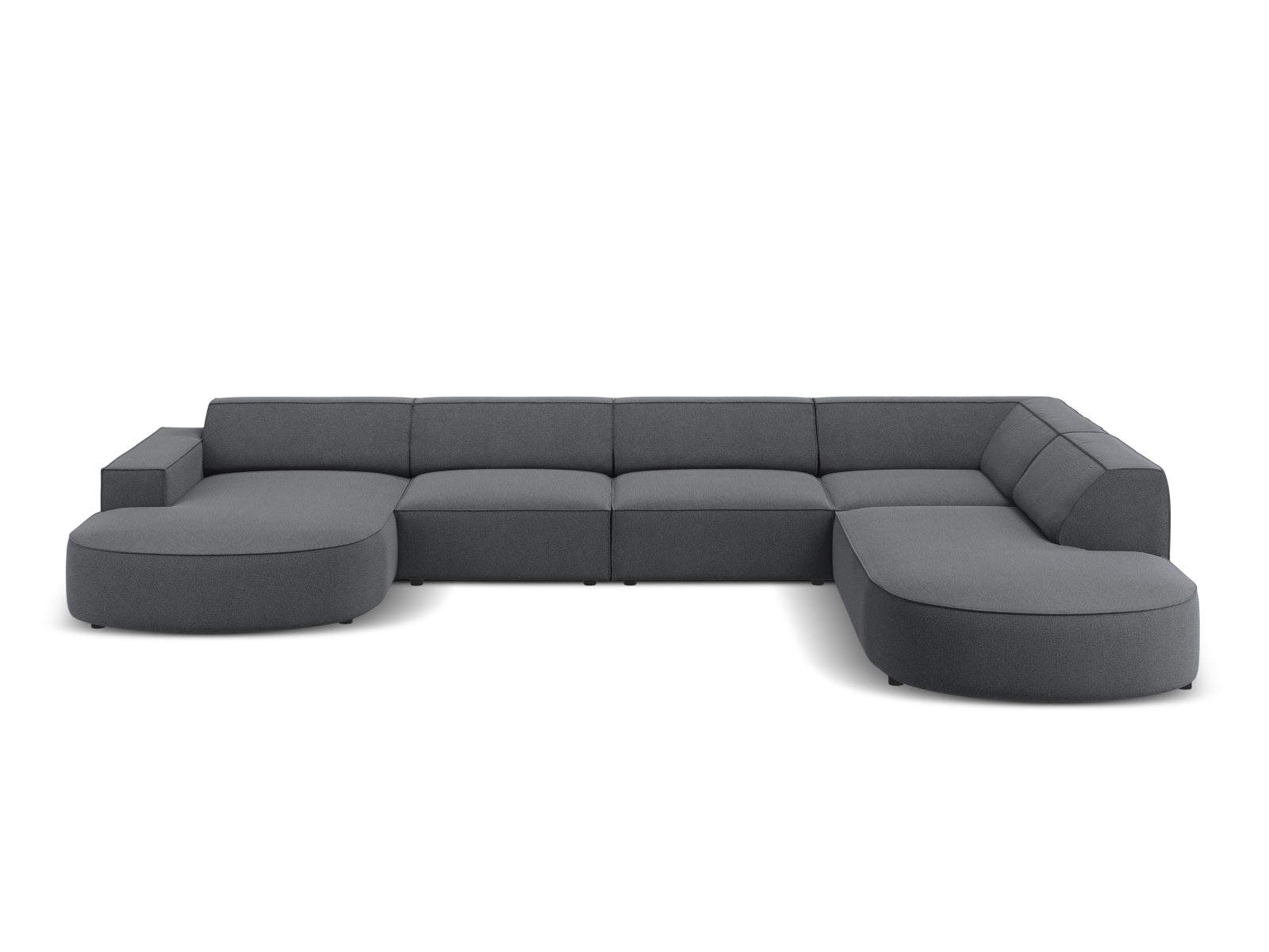 Jodie Modulares Panoramic Ecksofa rechts 7 Sitzer in Dark Grey präsentiert im Onlineshop von KAQTU Design AG. Ecksofa rechts ist von Micadoni
