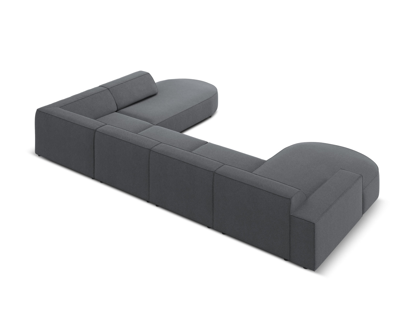 Jodie Modulares Panoramic Ecksofa rechts 7 Sitzer in Dark Grey präsentiert im Onlineshop von KAQTU Design AG. Ecksofa rechts ist von Micadoni