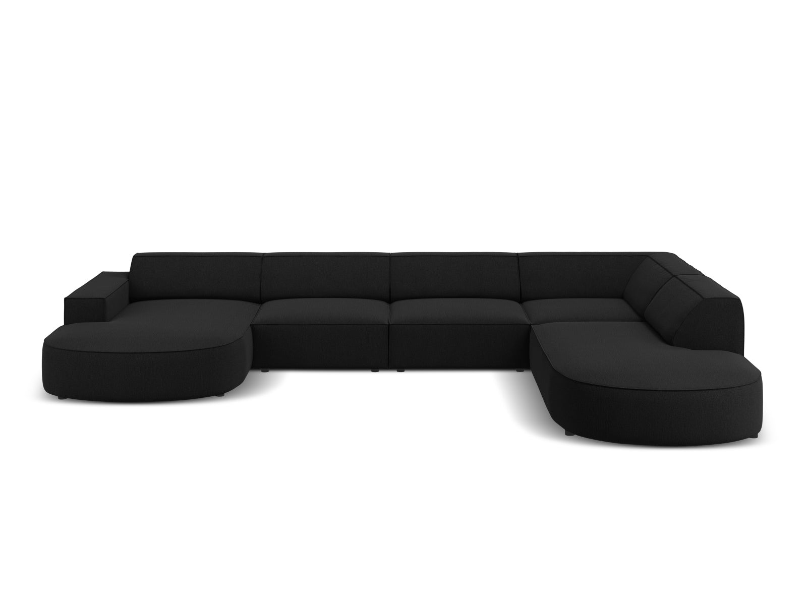 Jodie Modulares Panoramic Ecksofa rechts 7 Sitzer in Black präsentiert im Onlineshop von KAQTU Design AG. Ecksofa rechts ist von Micadoni