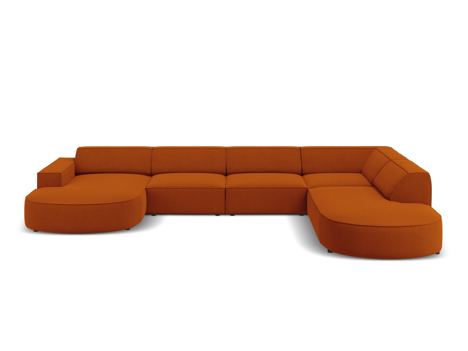 Jodie Modulares Panoramic Ecksofa rechts 7 Sitzer in Terracotta präsentiert im Onlineshop von KAQTU Design AG. Ecksofa rechts ist von Micadoni