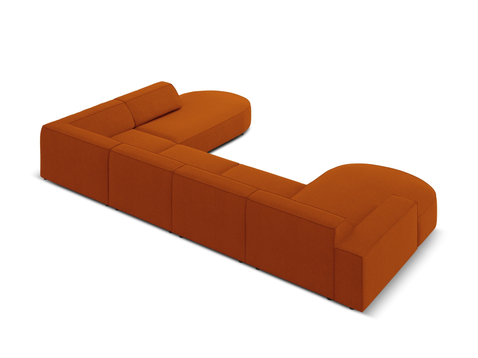 Jodie Modulares Panoramic Ecksofa rechts 7 Sitzer in Terracotta präsentiert im Onlineshop von KAQTU Design AG. Ecksofa rechts ist von Micadoni