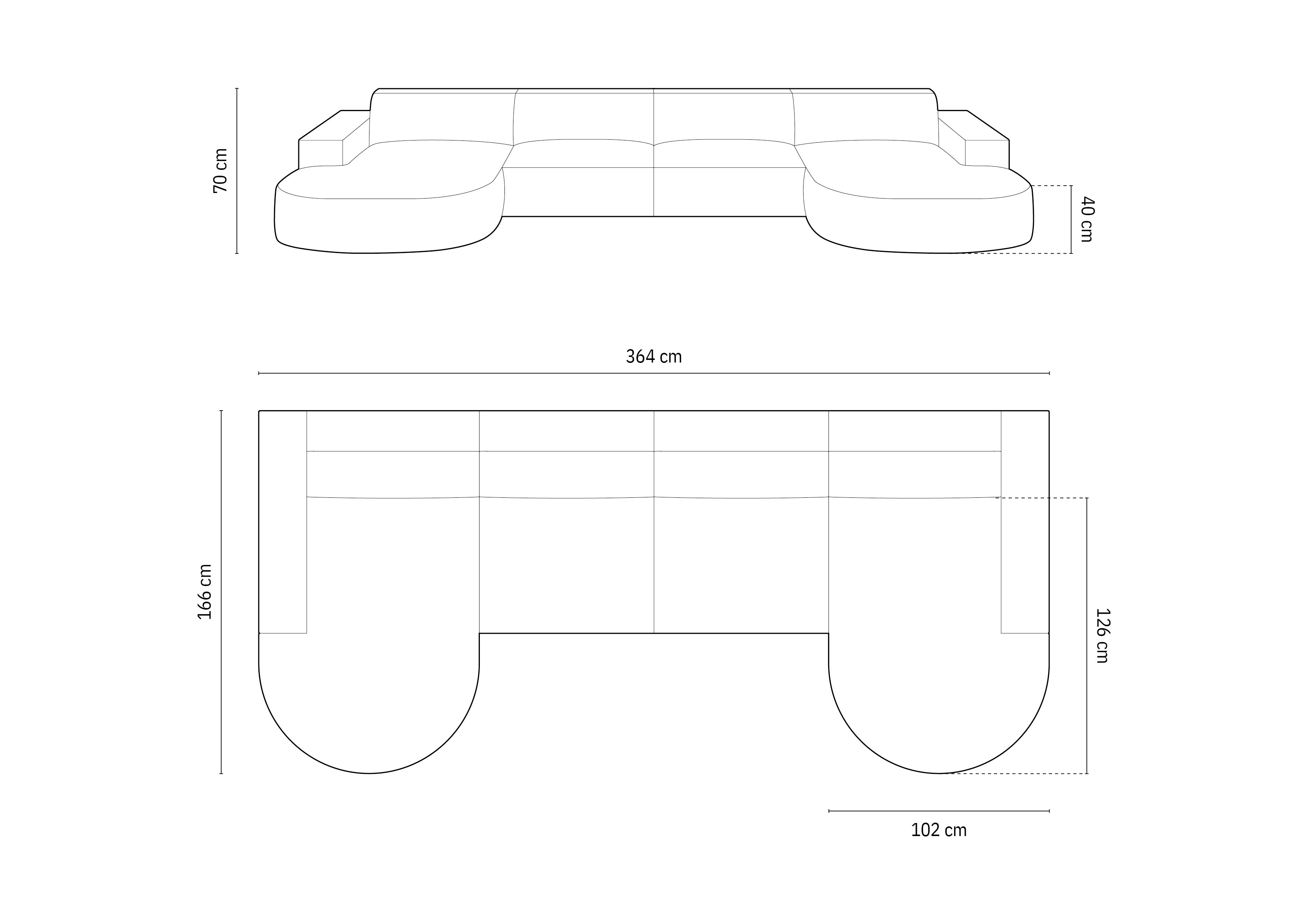 Jodie Boucle modulares Panoramic Sofa 6 Sitzer in Beige präsentiert im Onlineshop von KAQTU Design AG. 3er Sofa ist von Micadoni