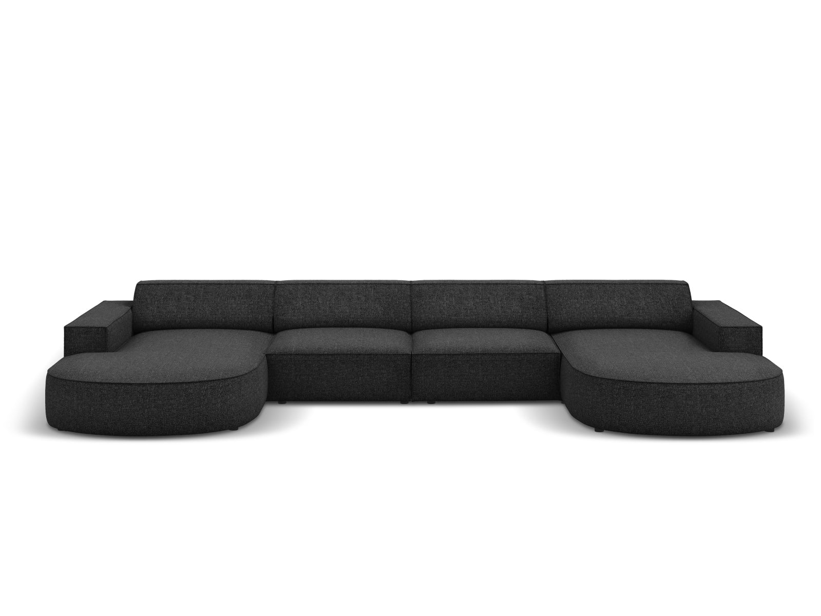 Jodie Modulares Panoramic Sofa 6 Sitzer in Black präsentiert im Onlineshop von KAQTU Design AG. 3er Sofa ist von Micadoni