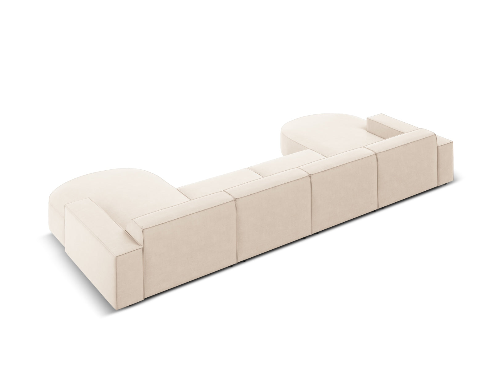 Jodie Velour modulares Panoramic Sofa 6 Sitzer in Light Beige präsentiert im Onlineshop von KAQTU Design AG. 3er Sofa ist von Micadoni