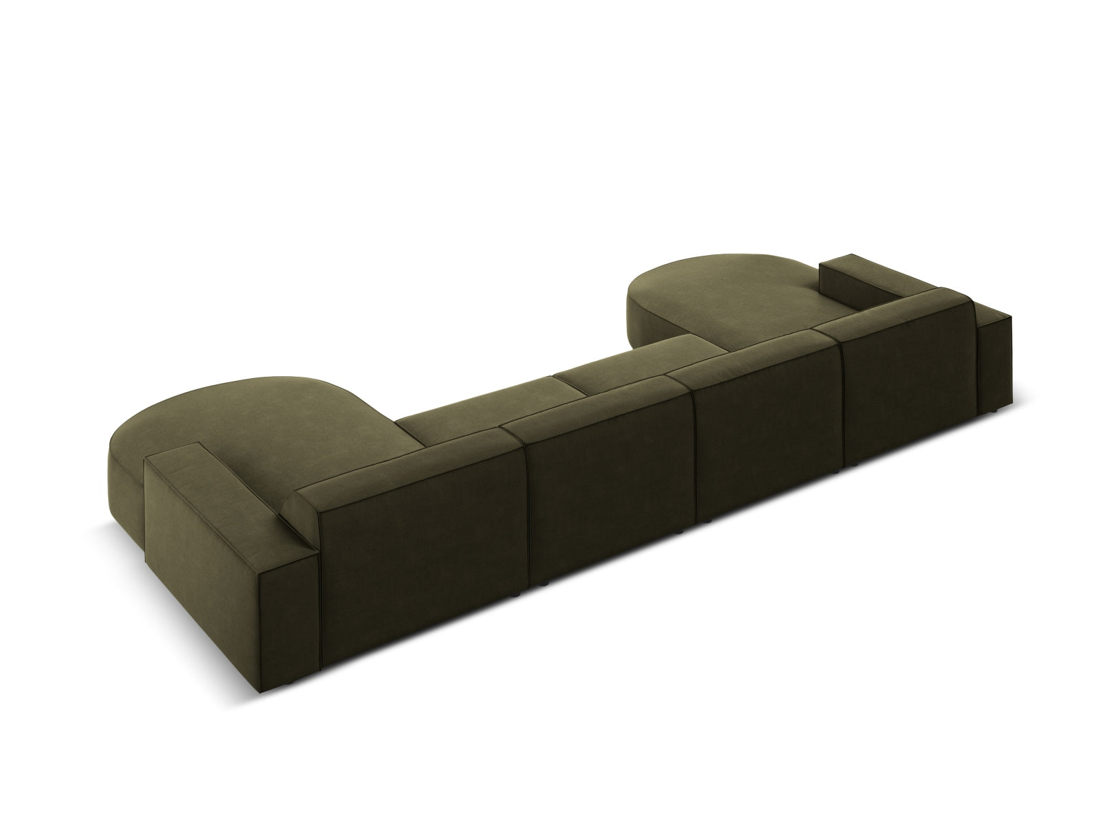 Jodie Velour modulares Panoramic Sofa 6 Sitzer in Green präsentiert im Onlineshop von KAQTU Design AG. 3er Sofa ist von Micadoni