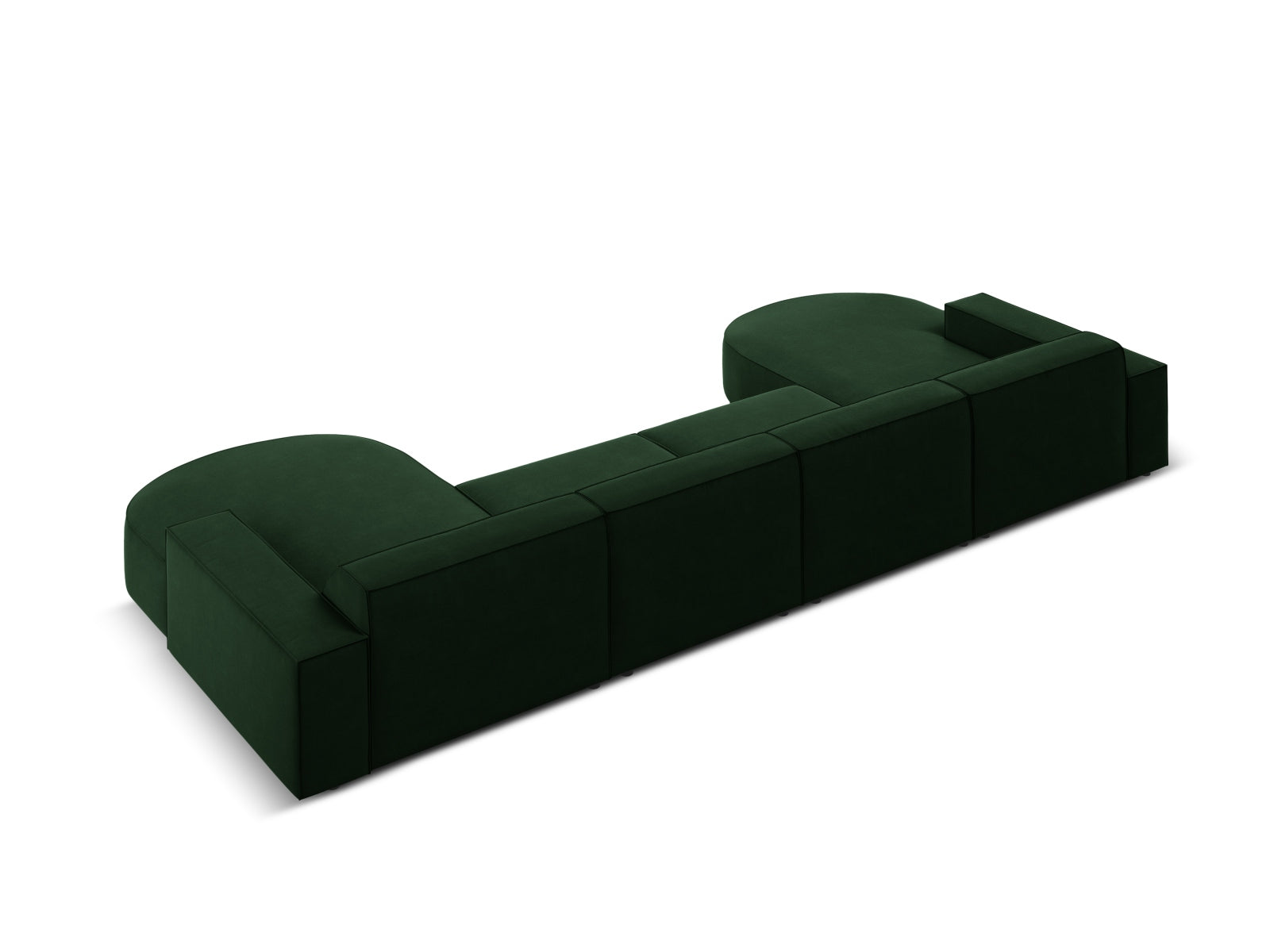Jodie Velour modulares Panoramic Sofa 6 Sitzer in Bottle Green präsentiert im Onlineshop von KAQTU Design AG. 3er Sofa ist von Micadoni
