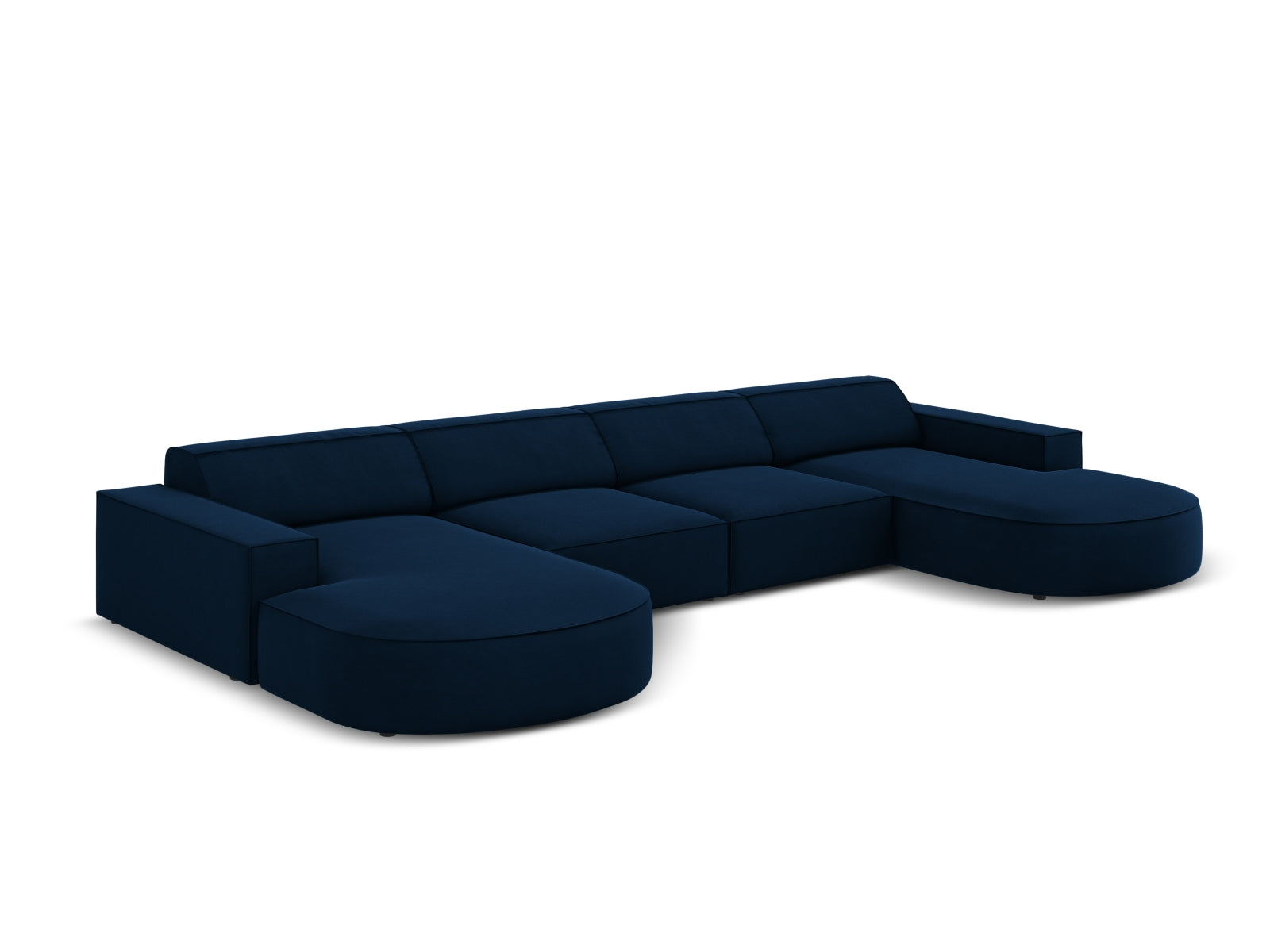 Jodie Velour modulares Panoramic Sofa 6 Sitzer in Royal Blue präsentiert im Onlineshop von KAQTU Design AG. 3er Sofa ist von Micadoni