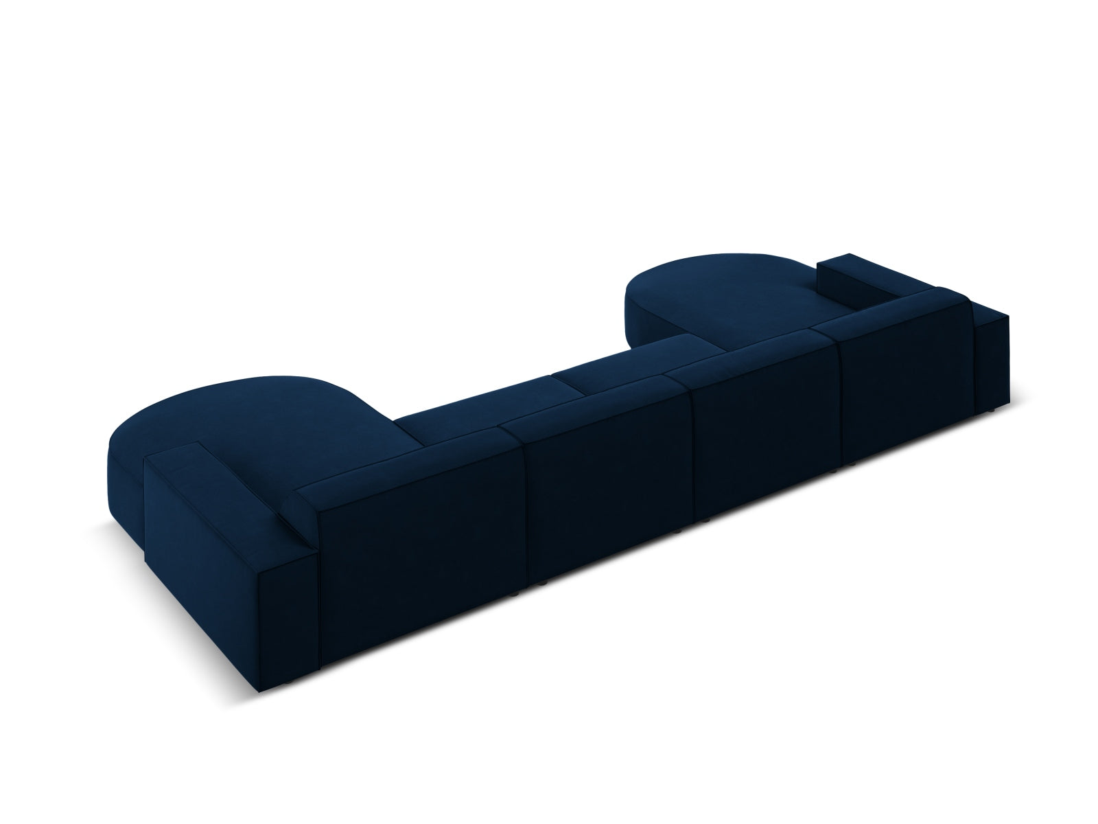 Jodie Velour modulares Panoramic Sofa 6 Sitzer in Royal Blue präsentiert im Onlineshop von KAQTU Design AG. 3er Sofa ist von Micadoni