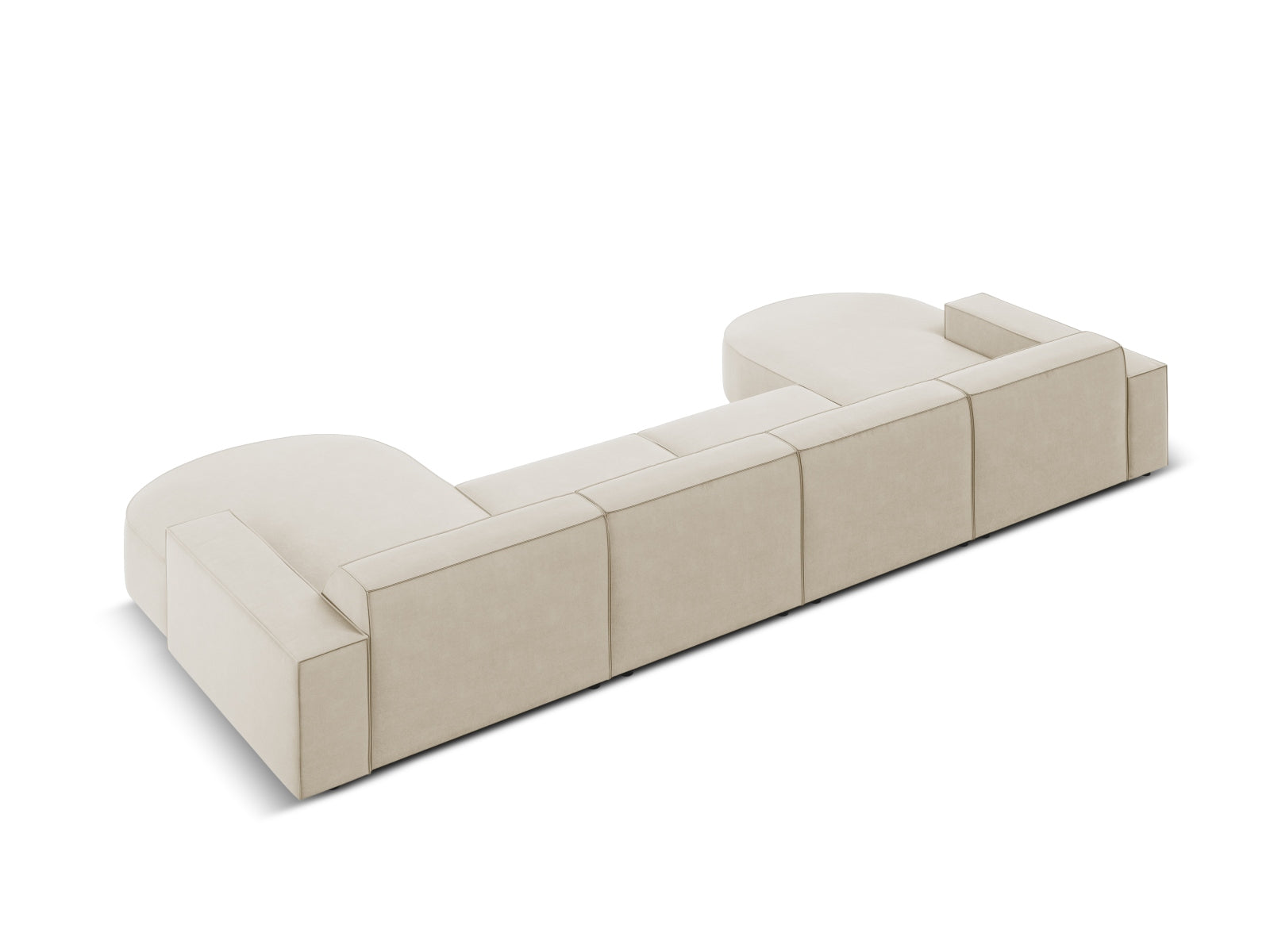 Jodie Velour modulares Panoramic Sofa 6 Sitzer in Dark Beige präsentiert im Onlineshop von KAQTU Design AG. 3er Sofa ist von Micadoni