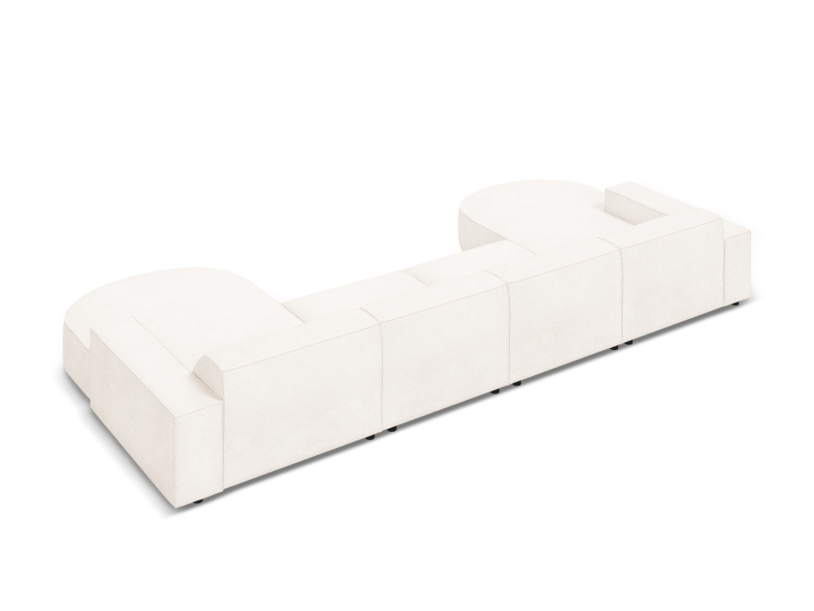 Jodie Boucle modulares Panoramic Sofa 6 Sitzer in Beige präsentiert im Onlineshop von KAQTU Design AG. 3er Sofa ist von Micadoni