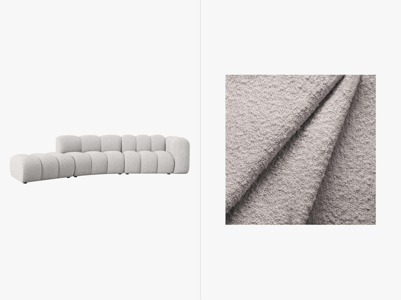 Lupine Modulares Sofa links 5 Sitzer in Light Grey präsentiert im Onlineshop von KAQTU Design AG. L-Sofa links ist von Micadoni