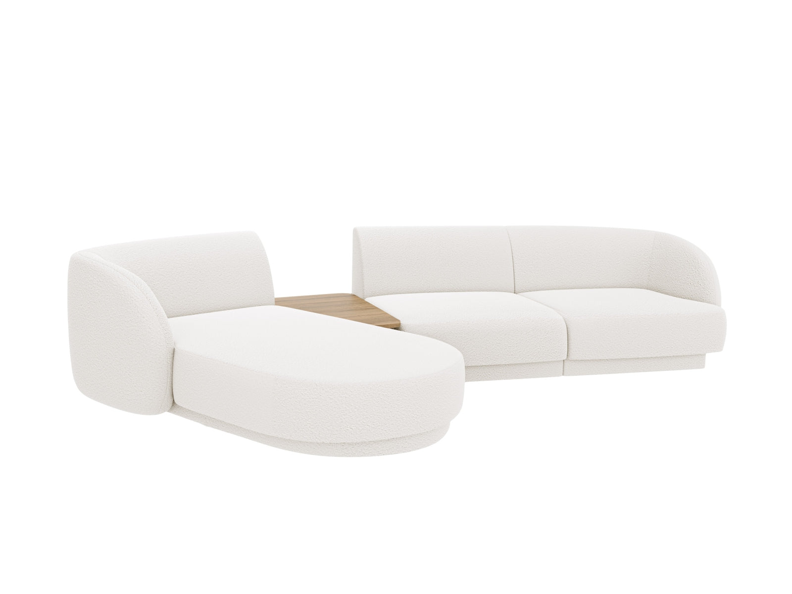 Miley Modulares Sofa links 3 Sitzer in White präsentiert im Onlineshop von KAQTU Design AG. L-Sofa links ist von Micadoni