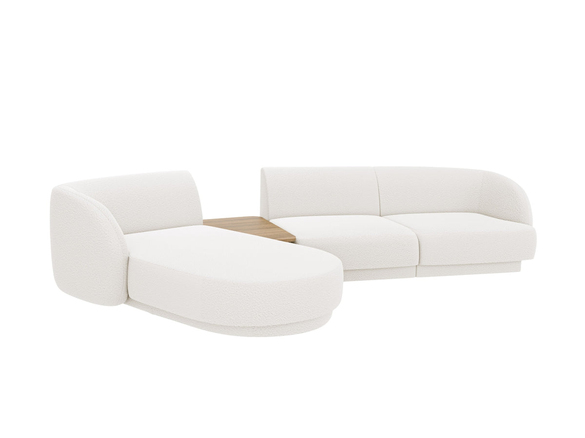 Miley Modulares Sofa links 3 Sitzer in White-Baloo präsentiert im Onlineshop von KAQTU Design AG. L-Sofa links ist von Micadoni