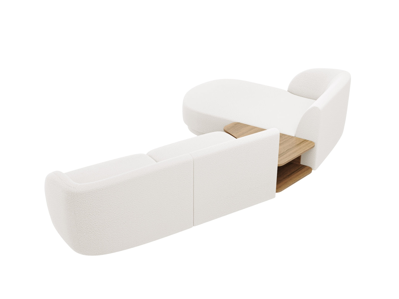 Miley Modulares Sofa links 3 Sitzer in White präsentiert im Onlineshop von KAQTU Design AG. L-Sofa links ist von Micadoni