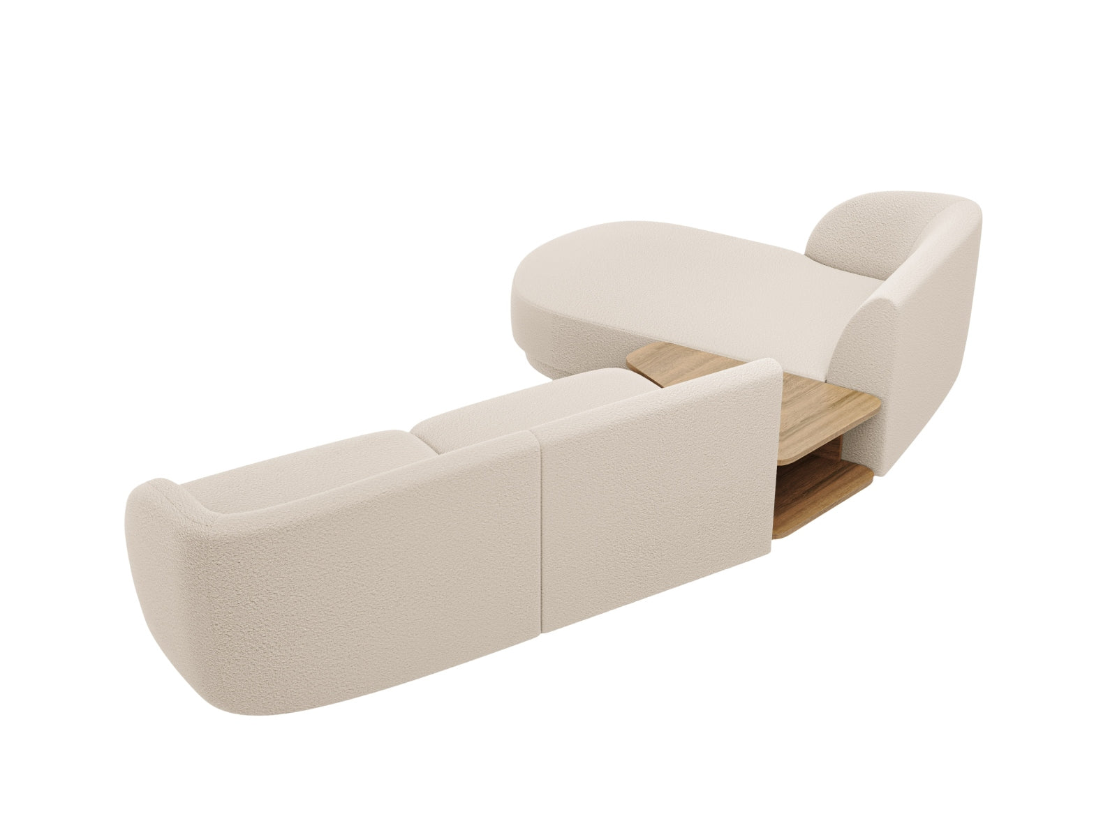 Miley Modulares Sofa links 3 Sitzer in Beige präsentiert im Onlineshop von KAQTU Design AG. L-Sofa links ist von Micadoni
