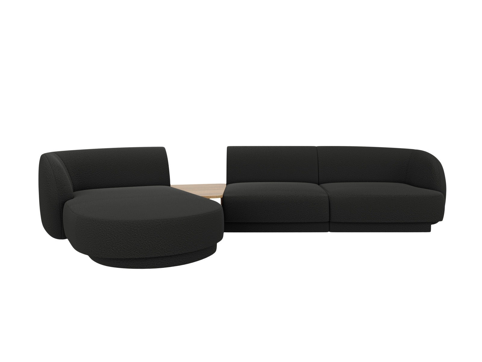 Miley Modulares Sofa links 3 Sitzer in Black präsentiert im Onlineshop von KAQTU Design AG. L-Sofa links ist von Micadoni
