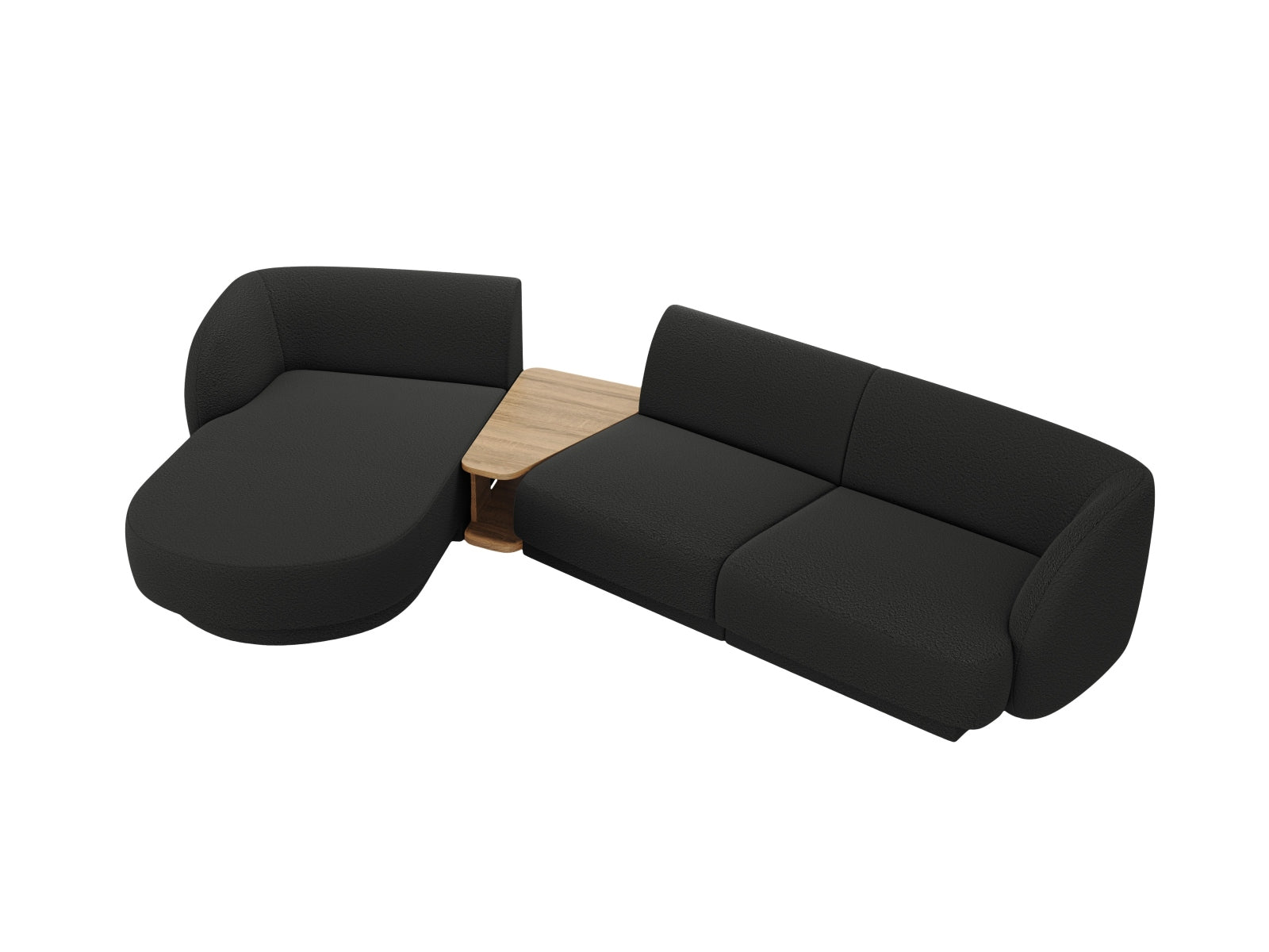 Miley Modulares Sofa links 3 Sitzer in Black präsentiert im Onlineshop von KAQTU Design AG. L-Sofa links ist von Micadoni