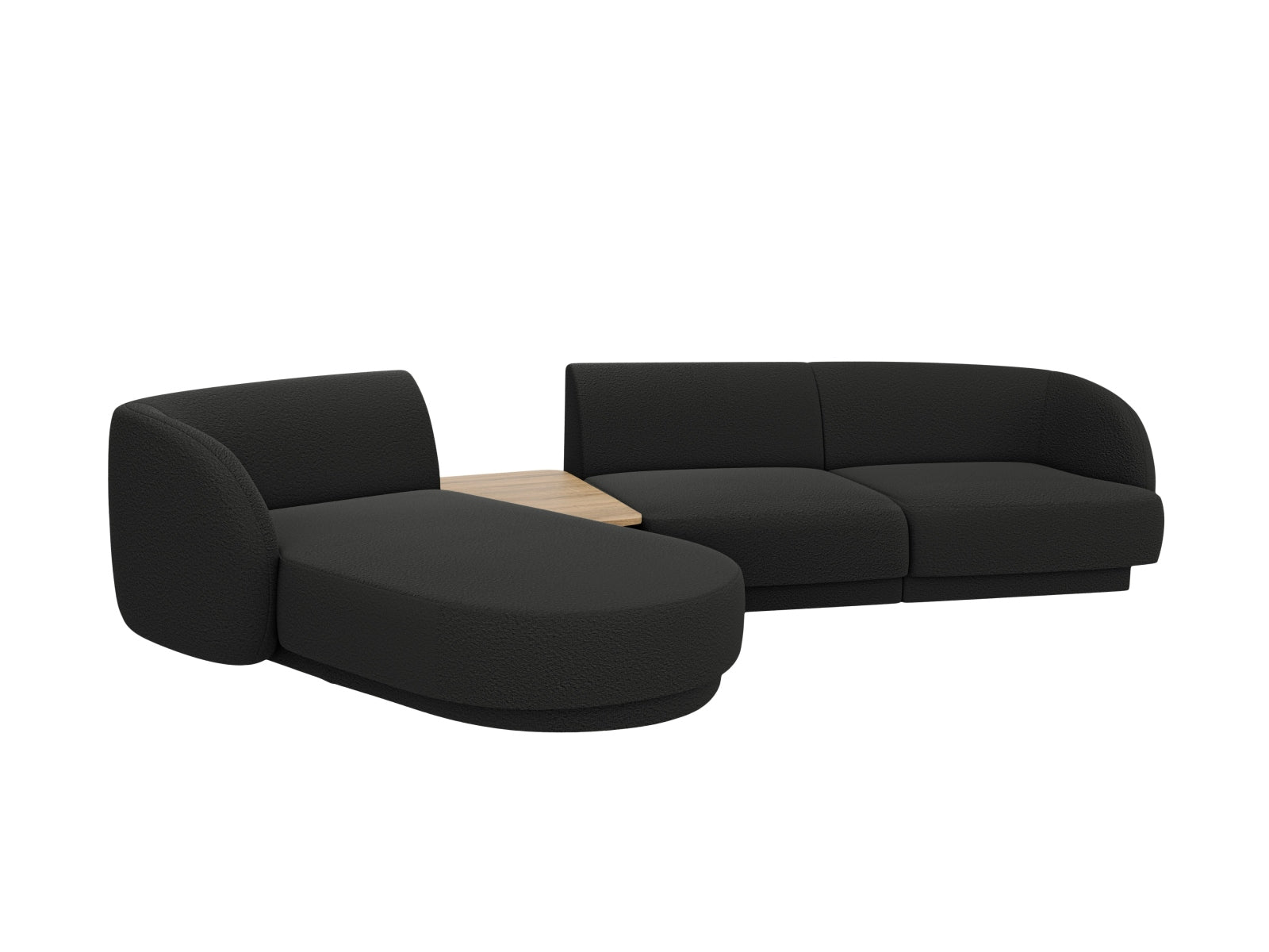 Miley Modulares Sofa links 3 Sitzer in Black präsentiert im Onlineshop von KAQTU Design AG. L-Sofa links ist von Micadoni