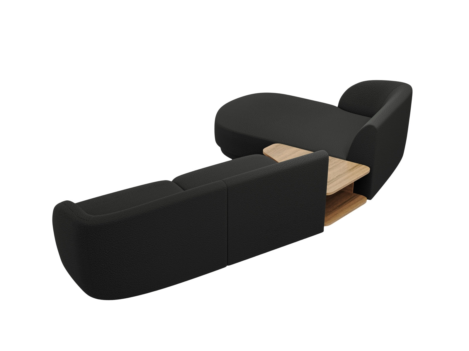 Miley Modulares Sofa links 3 Sitzer in Black präsentiert im Onlineshop von KAQTU Design AG. L-Sofa links ist von Micadoni