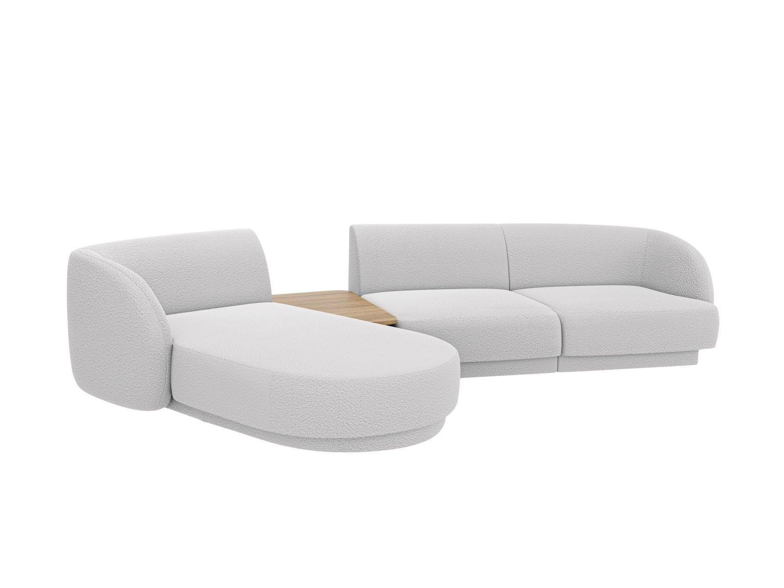 Miley Modulares Sofa links 3 Sitzer in Light Grey präsentiert im Onlineshop von KAQTU Design AG. L-Sofa links ist von Micadoni