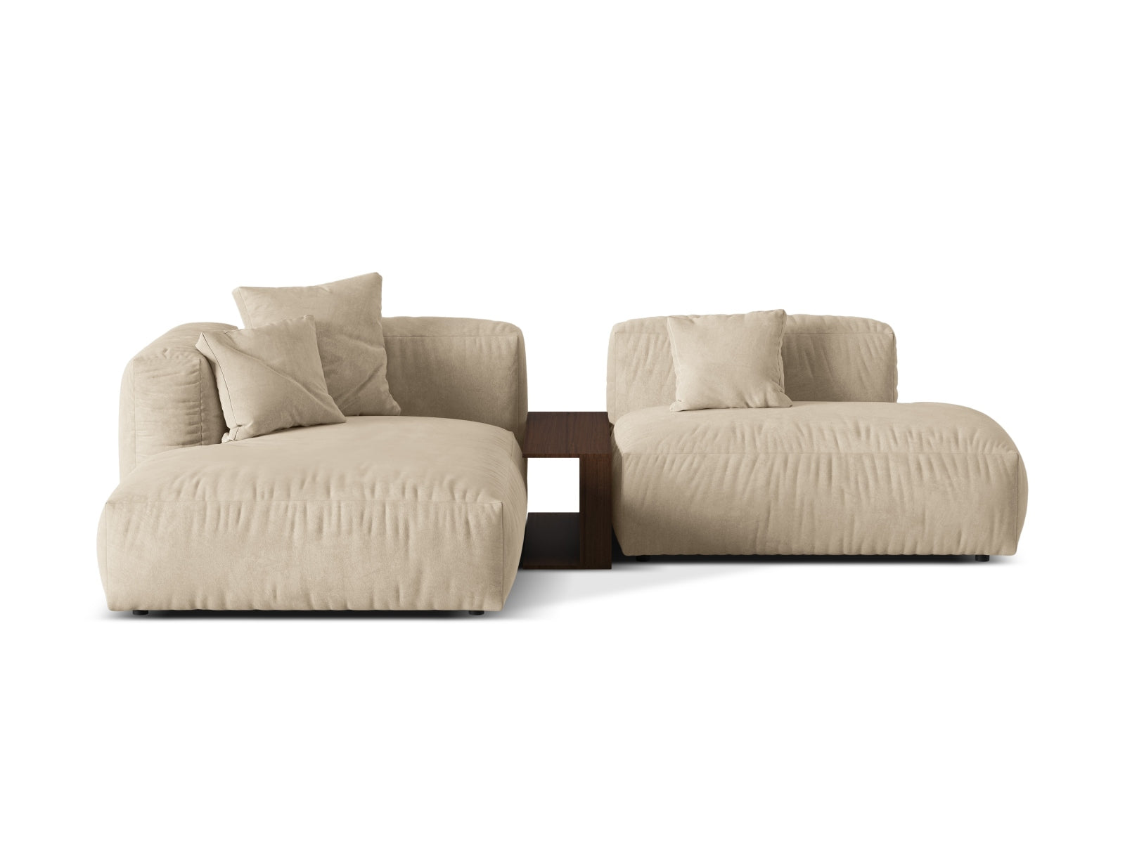 Martina Modulares Ecksofa links 2 Sitzer in Light Beige präsentiert im Onlineshop von KAQTU Design AG. Ecksofa links ist von Micadoni